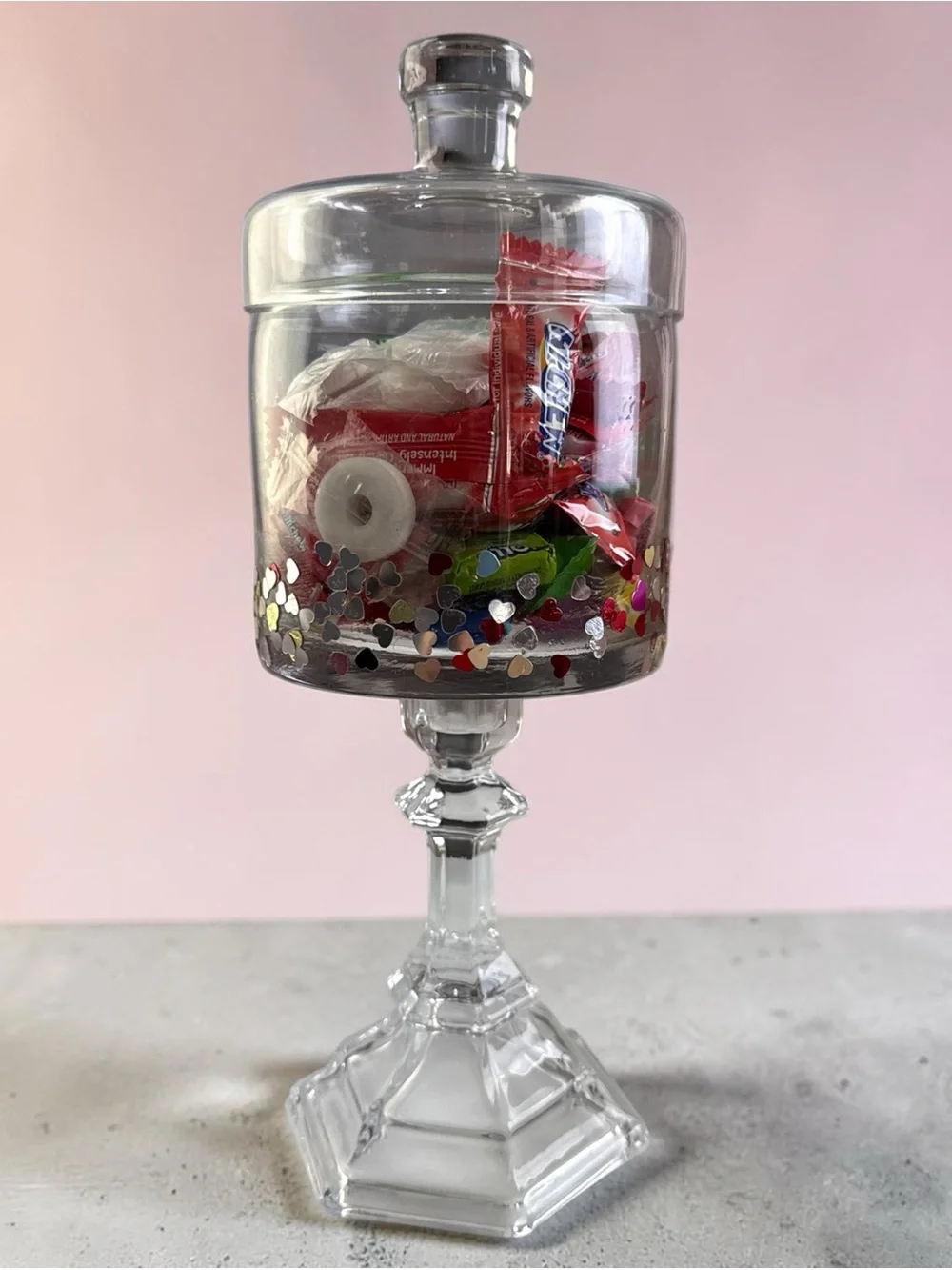 Glass Pedestal Apothecary Candy Jar with Lid